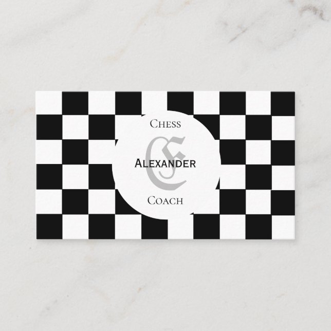 Chess Coach Classic Chessboard Carte de visite (Devant)