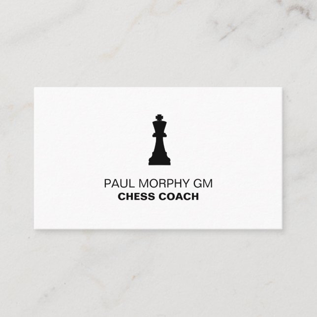 Chess Coach / Tutor  Business Card (Front)