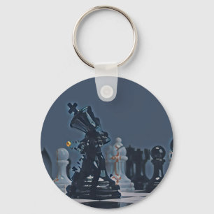 Chess - Cool Blue photograph Keychain