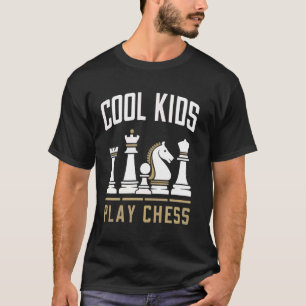 Chess Cool Kids Play Chess Queen King Tower Horse T-Shirt