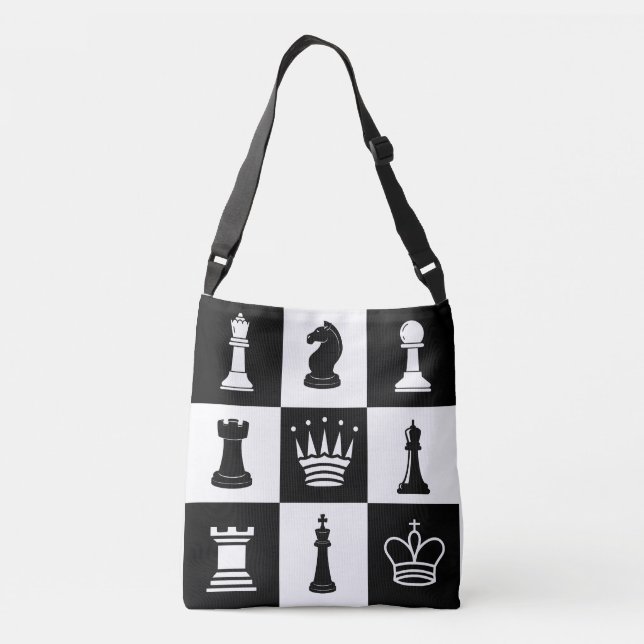 Chess Crossbody Tote Bag  All-Over Print Strategy (Back)