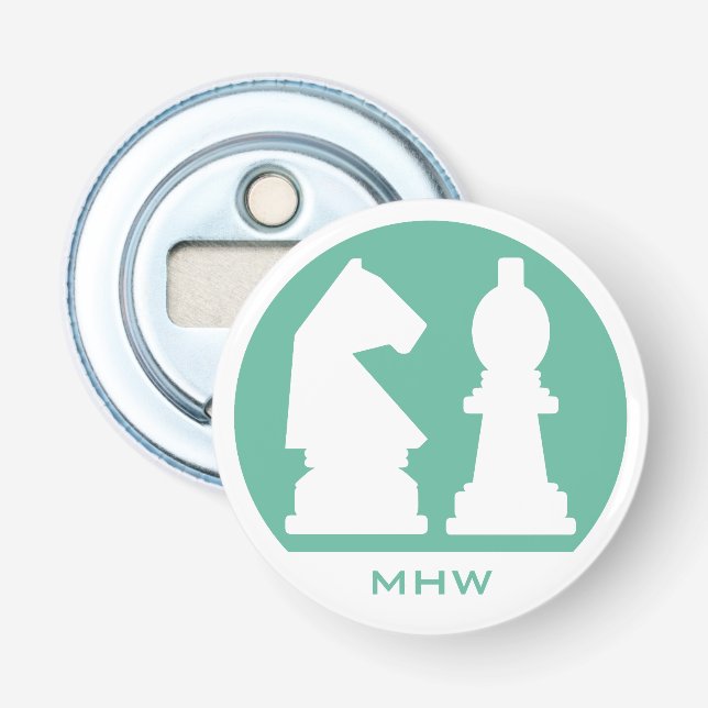 CHESS custom monogram & color bottle opener (Front)