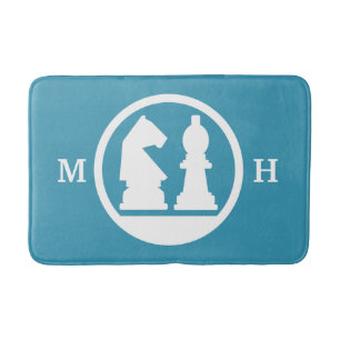 CHESS custom monogram & colour bath mats