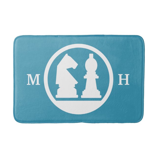 CHESS custom monogram & colour bath mats (Front)