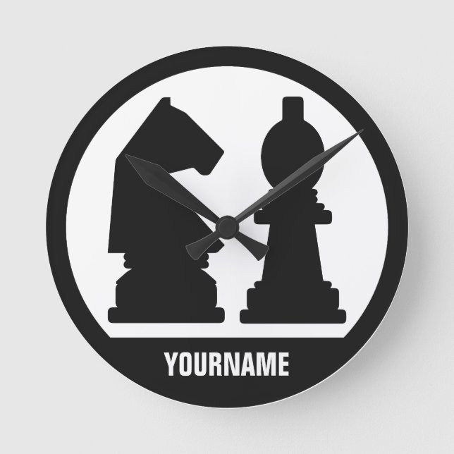 CHESS custom monogram wall clocks (Front)