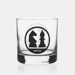 CHESS custom monogram Whiskey Glass