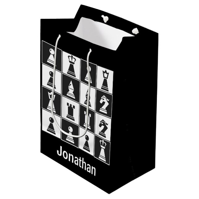 Chess Design Gift Bag (Front Angled)