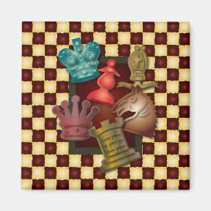 Chess Design King Queen Knight Bishop Pawn Magnet