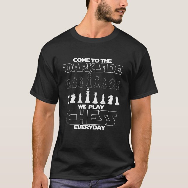 Chess Design With Chessboard For Chess Player T-Shirt (Front)