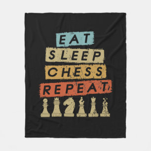 Chess - Eat Sleep Chess Repeat Fleece Blanket