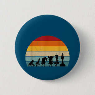 Chess Evolution Retro Vintage Gift For A Chess 2 Inch Round Button