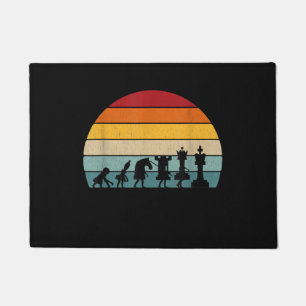 Chess Evolution Retro Vintage Gift For A Chess Doormat