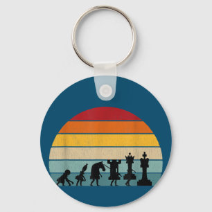 Chess Evolution Retro Vintage Gift For A Chess Keychain