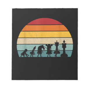 Chess Evolution Retro Vintage Gift For A Chess Notepad