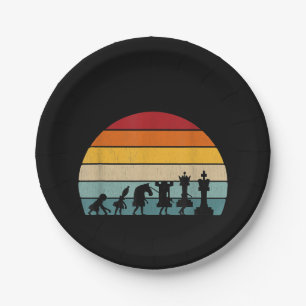 Chess Evolution Retro Vintage Gift For A Chess Paper Plate