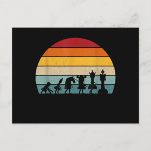 Chess Evolution Retro Vintage Gift For A Chess Postcard