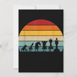 Chess Evolution Retro Vintage Gift For A Chess Thank You Card