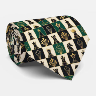 Chess Faux Silk   Luxury Chess Game Gentleman's Tie