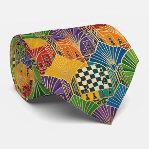 Chess Faux Silk   Luxury Chess Game Gentleman's Tie