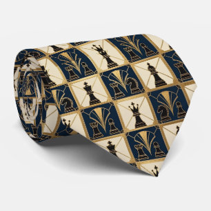 Chess Faux Silk   Luxury Chess Game Gentleman's Tie
