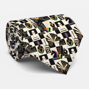 Chess Faux Silk   Luxury Chess Game Gentleman's Tie