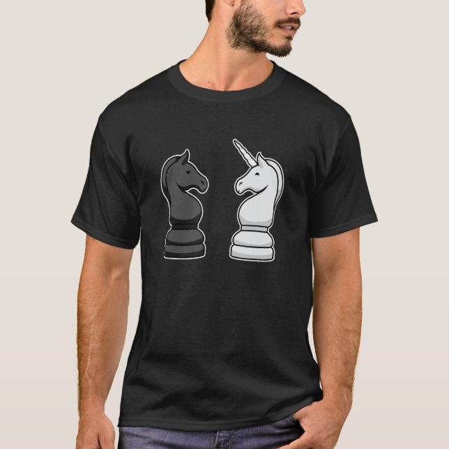 Chess Figure Chessboard I Horse Springer Unicorn T-Shirt (Front)