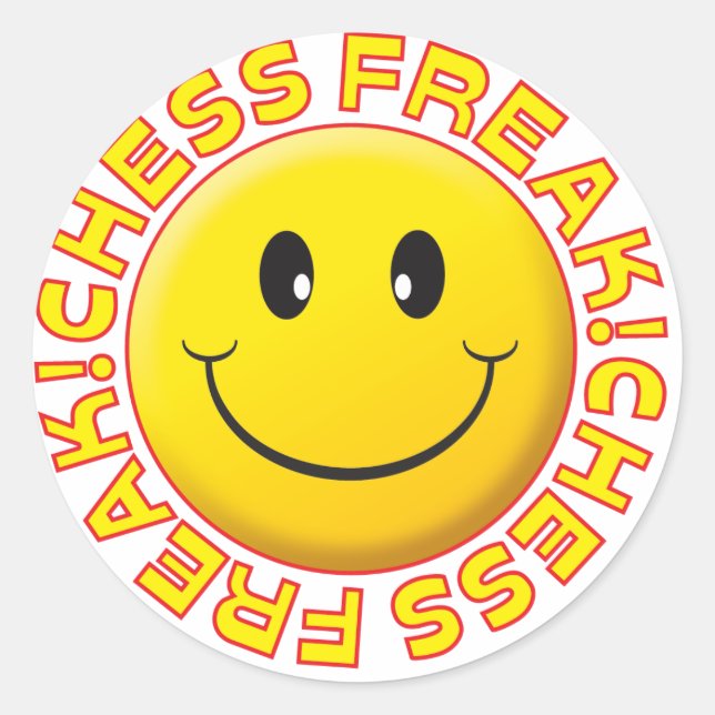 Chess Freak Smile Classic Round Sticker (Front)