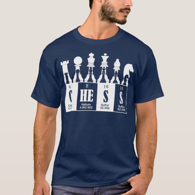 Chess Funny Chemistry Element Chess Lover Player T-Shirt (Front)
