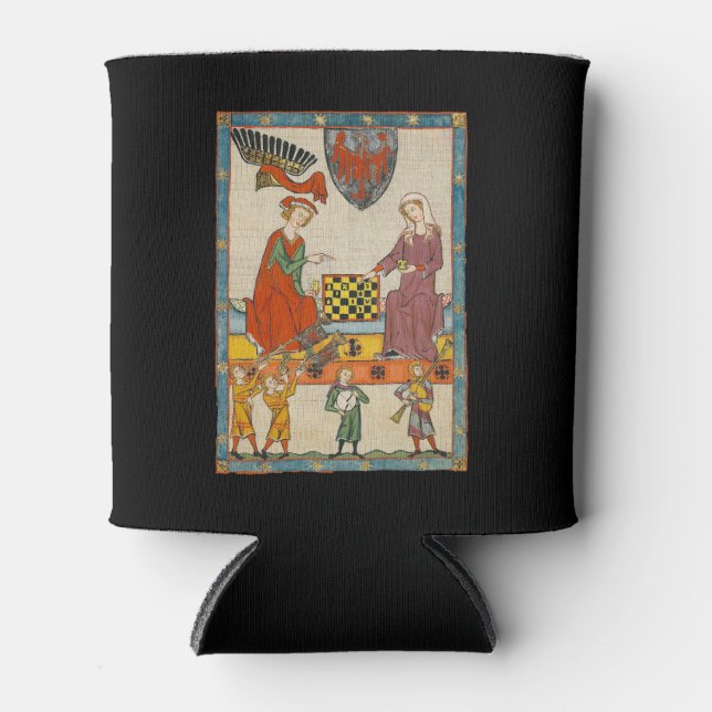 Chess Game 14th Century Codex Manesse Can Cooler (Front)