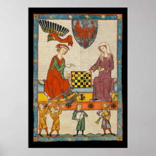 Chess Game 14th Century Codex Manesse Poster