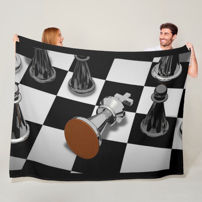 Chess Game Checkmate Fleece Blanket (In Situ)