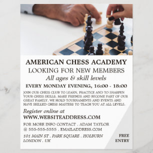 Chess Game, Chess Club Advertising Flyer