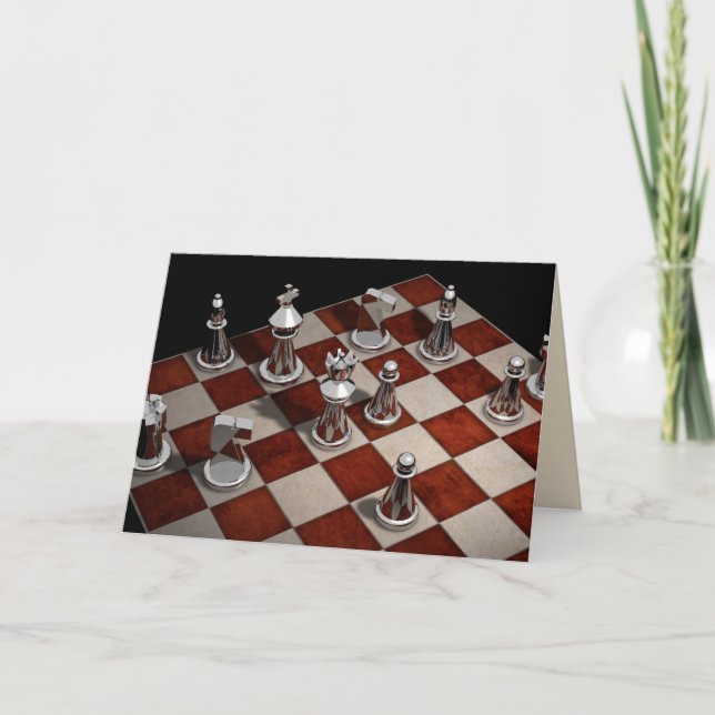 chess game greeting card (Front)