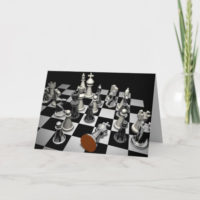 chess game greeting card (Front)