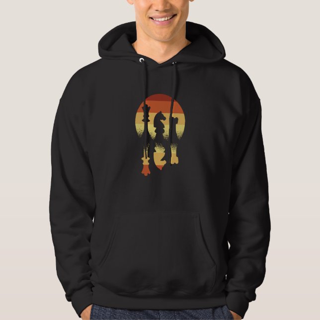 Chess game knight king queen hoodie (Front)