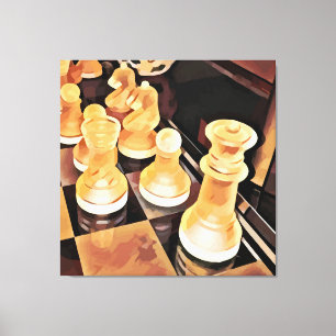 Chess game Original Abstract art  Canvas Print