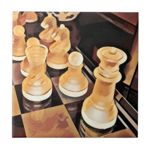 Chess game Original Abstract art Tile