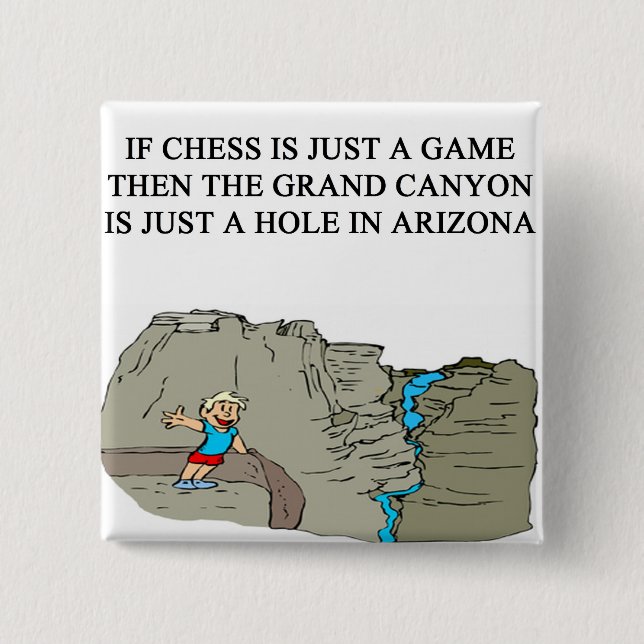 chess game player grand canyon 2 inch square button (Front)