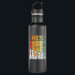 Chess game retro vintage 710 ml water bottle<br><div class="desc">Chess is a funny game for children and men. The objective is to beat the king with the queen or another chess piece. One game requires 2 chess players and a chess board.</div>