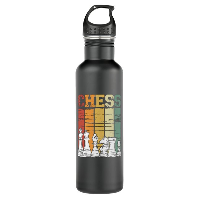 Chess game retro vintage 710 ml water bottle (Front)
