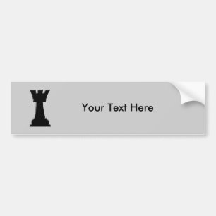 Chess Game Rook and Board Bumper Sticker