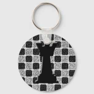 Chess Game Rook and Board Keychain