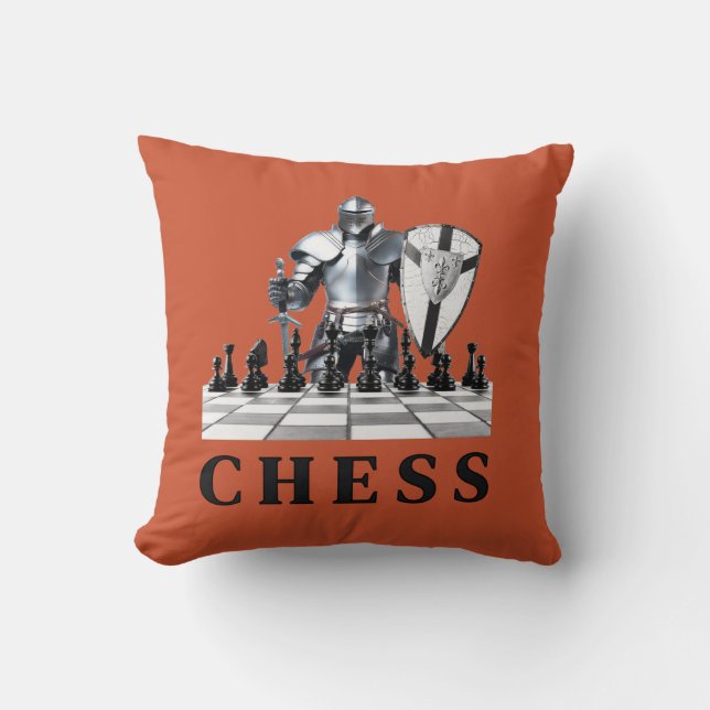 Chess Game, Strategic, Thinking Ahead, Checkmate Throw Pillow (Front)