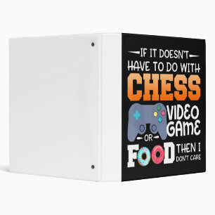 Chess Gift   Chess Video Game Or Food Design Binder