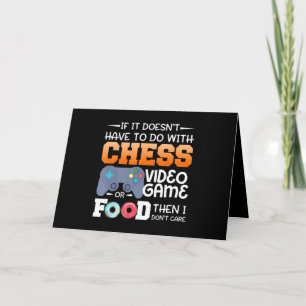 Chess Gift   Chess Video Game Or Food Design Card