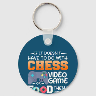 Chess Gift   Chess Video Game Or Food Design Keychain
