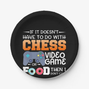 Chess Gift   Chess Video Game Or Food Design Paper Plate