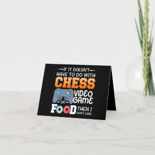 Chess Gift   Chess Video Game Or Food Design Thank You Card