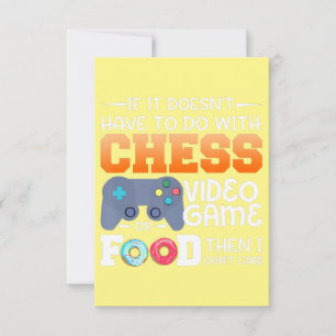 Chess Gift   Chess Video Game Or Food Design Thank You Card