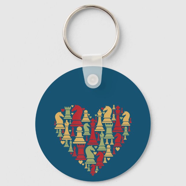 Chess Gift | I Really Love Chess Keychain (Front)